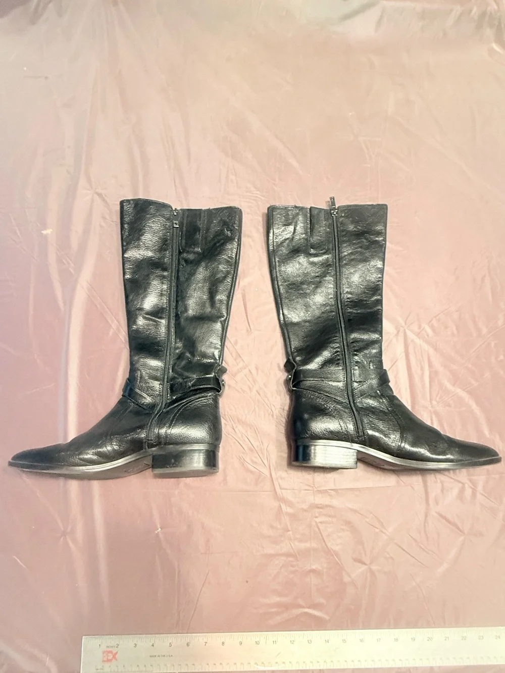 Naturalizer Rena 2 riding boots black leather silver hardware size 10